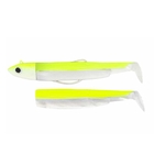 Image of Fiiish Black Minnow 120 12cm Combo - 25g Off Shore Jig Head - Fluo Yellow & 2 Lure Bodies - Fluo Yellow