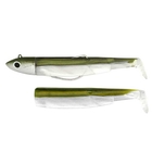 Image of Fiiish Black Minnow 160 16cm Combo - 60g Off Shore Jig Head - Kaki Silver & 2 Lure Bodies - Kaki
