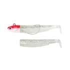 Image of Fiiish Black Minnow 90 9cm Combo Off Shore - 20g - Glittery White + Glittery White + Red Jighead