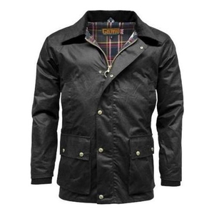 Image of Game Barker Antique Wax Jacket - Black