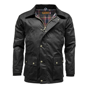 Image of Game Barker Antique Wax Jacket - Black