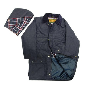 Image of Game Childrens Padded Wax Jacket - Navy