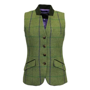 Image of Game Ladies Margate Tweed Waistcoat - Purple Check