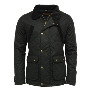 Image of Game Oxford Quilted Wax Jacket - Black