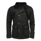 Image of Game Oxford Quilted Wax Jacket - Black