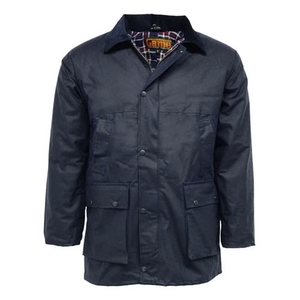 Image of Game Padded Wax Jacket - Navy