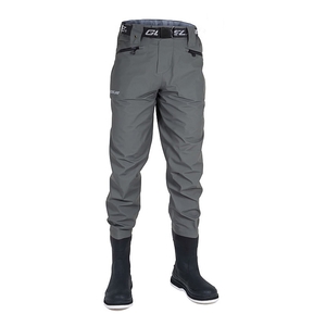 Image of Guideline Diver Sonic Breathable Waist Waders - Bootfoot Sole - Grey