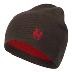 Image of Harkila Aspire Reversible Beanie - Shadow Brown/Red