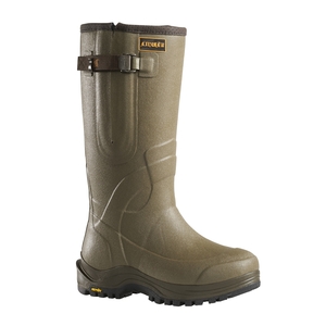 Image of Harkila Forester Lady 16 Inch Zip 3mm H-Vent Wellington Boots (Women's) - Dark Olive