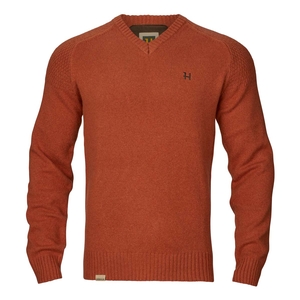 Image of Harkila Vincent Merino V-Neck Pullover - Bombay Brown