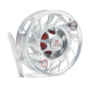 Image of Hatch Finatic 5 Plus Mid Arbor Fly Reel - Clear/Red