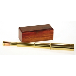 Image of Helios Fine Brass Admiral 10-30x30 Zoom Draw Telescope with Mahogany Box