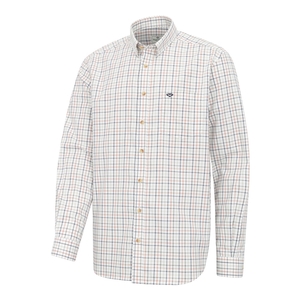 Image of Hoggs of Fife Inverness Cotton Tattersall Shirt - Navy/Rust