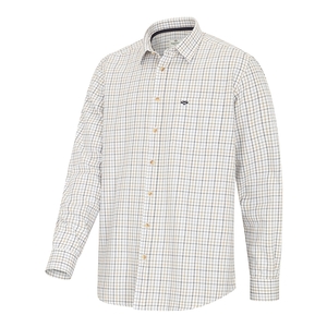 Image of Hoggs of Fife Inverness Cotton Tattersall Shirt - Navy/Blue/Brown/White