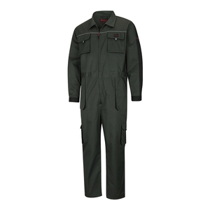 Image of Hoggs of Fife Workhogg Zipped Coverall - Green/Black