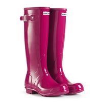 Image of Hunter Original Gloss Wellington Boots - Magenta
