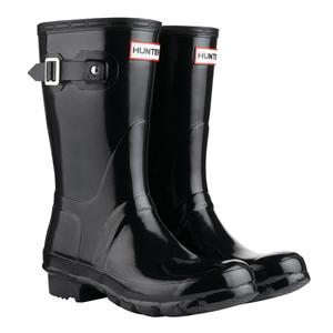 Image of Hunter Original Gloss Short Wellington Boots (Women's) - Black