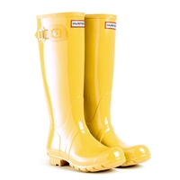 Image of Hunter Original Gloss Wellington Boots - Lemon