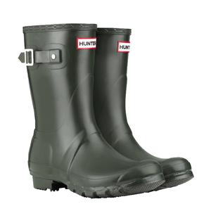 Image of Hunter Original Short Wellington Boots (Unisex) - Dark Olive
