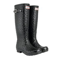 Image of Hunter Carnaby Tall Wellington Boots - Ostrich Black