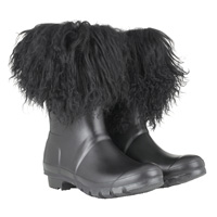 Image of Hunter Clarendon Short Neoprene Wellington Boots - Black