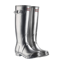 Image of Hunter Original Wellington Boots - Silver Metallic