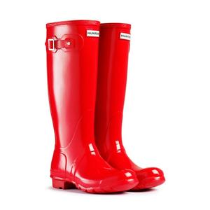 Image of Hunter Original Gloss Wellington Boots (Women's) - Pillar Box Red