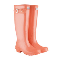 Image of Hunter Original Gloss Wellington Boots - Coral