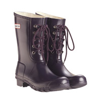 Image of Hunter Original Lace Wellington Boots - Aubergine