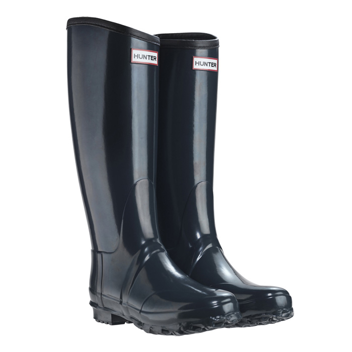 Hunter Regent Ladies Neoprene Wellington Boots Navy Uttings.co.uk