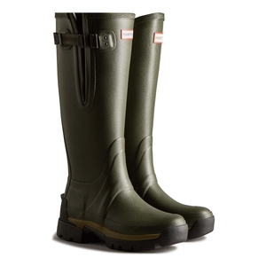 Image of Hunter Womens Balmoral Tall Side Adjustable Neo Lined Tech Sole Boot - Dark Olive