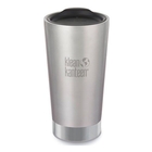 Image of Klean Kanteen Vaccuum Insulated Tumbler - 473ml (16oz) Tumbler Lid - Brushed Stainless