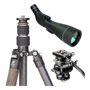Image of Leofoto Urban LX-225CT+BV-1R Carbon Tripod & Mini Fluid Head & Wulf Nova Spotting Scope Bundle