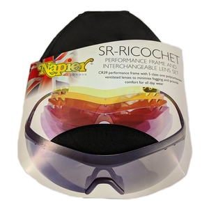 Image of Napier SR-Ricochet Protective Shooting Glasses - 5 Lens Cased Set