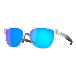 Image of Oakley Actuator Prizm Polarized Sunglasses - Polished Clear Frame / Prizm Sapphire Polarized Lens