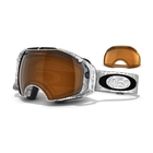 Image of Oakley Airbrake Snow Goggles - White Factory Text/Black Iridium, Persimmon