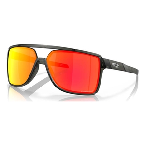 Image of Oakley Castel Prizm Sunglasses - Matte Grey Smoke Frame / Prizm Ruby Lens