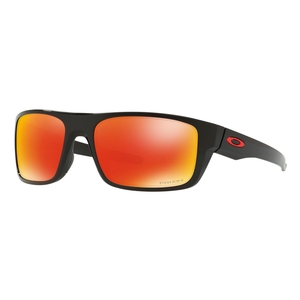 Image of Oakley Drop Point Prizm Sunglasses - Polished Black Frame/Prizm Ruby Lens