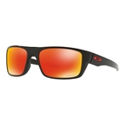 Image of Oakley Drop Point Prizm Sunglasses - Polished Black Frame/Prizm Ruby Lens