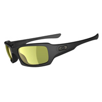 Image of Oakley Polarized Fives Squared Fishing Specific Sunglasses - Matte Black (Frame) / Amber (Lens)