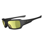Image of Oakley Polarized Fives Squared Fishing Specific Sunglasses - Matte Black (Frame) / Amber (Lens)
