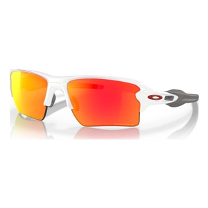 Image of Oakley Flak 2.0 XL Prizm Sunglasses - Polished White Frame/Prizm Ruby Lens