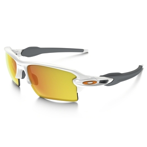 Image of Oakley Flak 2.0 XL Sunglasses - Polished White Frame/Fire Iridium Lens