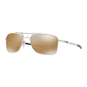 Image of Oakley Gauge 8 L Polarised Sunglasses - Polished Chrome/Tungsten Iridium Polarised