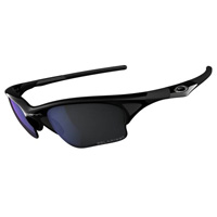 Image of Oakley Polarized Half Jacket XLJ Fishing Specific Sunglasses - Jet Black (Frame) / Deep Blue Iridium (Lens)