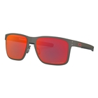 Image of Oakley Holbrook Polarized Metal Sunglasses - Matte Gunmetal Silver Frame/Torch Iridium Polarized Lens