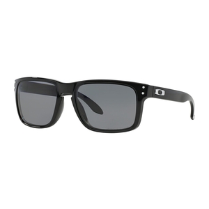Image of Oakley Holbrook Sunglasses - Polished Black Frame/Grey Polarized Lens