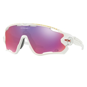 Image of Oakley Jawbreaker Prizm Road Tour De France Edition Sunglasses - White Frame/PRIZM Road Lens