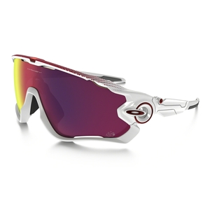 Image of Oakley Jawbreaker Prizm Road Tour De France Sunglasses - Polished White Frame / Prizm Road Lens