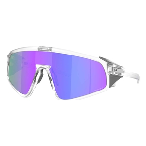 Image of Oakley Latch Panel Sunglasses - Matte Clear Frame / Prizm Violet Lens